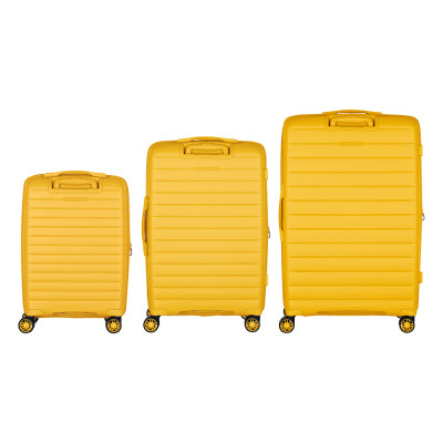 Набір валіз 2E, Aero, поліпропілен, (L+M+S), TSA, 4 колеса, EXP, бурштиново-жовтий Набір валіз 2E, Aero, поліпропілен, (L+M+S), TSA, 4 колеса, EXP, бурштиново-жовтий