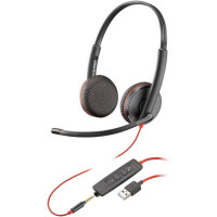 Гарнітура комп'ютерна стерео On-ear Poly Blackwire 3225 HS, USB-A, 3.5 мм, всеспрямований, чорний
