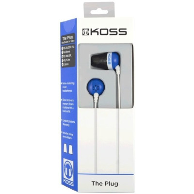Навушники In-Ear Koss The Plug Noise Isolating, 3.5 mini-jack, Блакитний