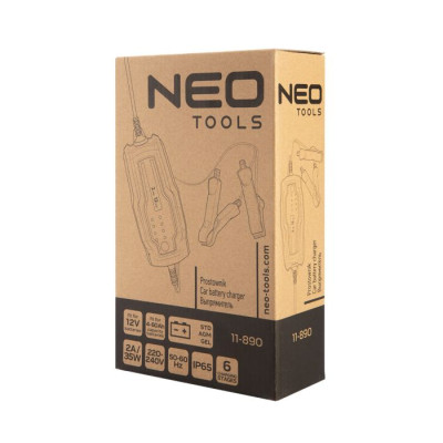 Зарядний пристрій Neo Tools, 2А/35Вт, 4-60А·год, для STD/AGM/GEL Зарядний пристрій Neo Tools, 2А/35Вт, 4-60А·год, для STD/AGM/GEL