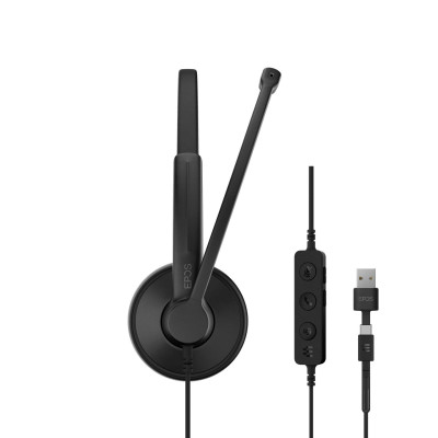 Гарнітура комп'ютерна моно On-Ear EPOS IMPACT 100 MS, USB C + A, Microsoft Teams, односпрямований, 2м, Чорний Гарнітура комп'ютерна моно On-Ear EPOS IMPACT 100 MS, USB C + A, Microsoft Teams, односпрямований, 2м, Чорний