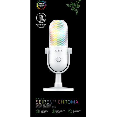Мікрофон геймінговий Razer Seiren V3 Chroma, Uni, RGB, USB-A, 2м, білий Мікрофон геймінговий Razer Seiren V3 Chroma, Uni, RGB, USB-A, 2м, білий