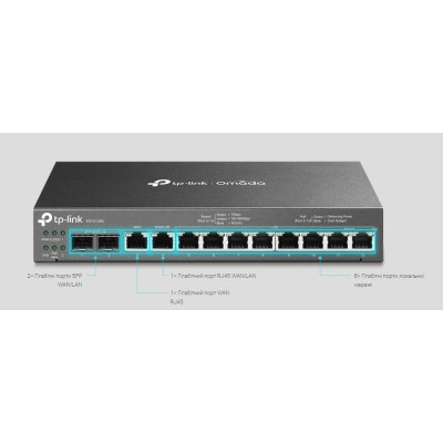 Мультисервісний Маршрутизатор TP-LINK ER7212PC 8xGE LAN (8xPoE), 1xGE WAN, 1xGE WAN/LAN, 2xGE SFP WAN/LAN, 110Вт