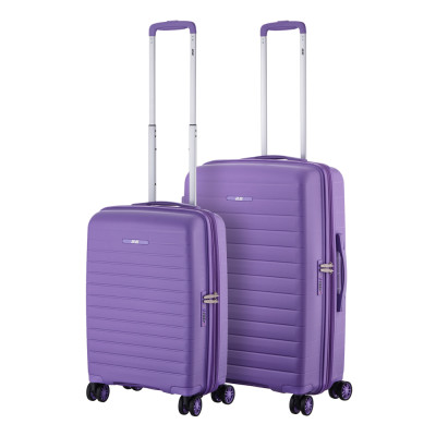 Набір валіз 2E, Aero, поліпропілен, (M+S), TSA, 4 колеса, EXP, лавандовий
