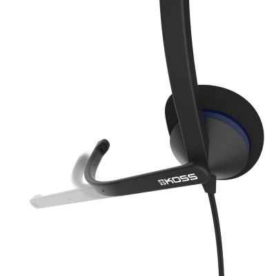 Гарнітура комп'ютерна стерео On-Ear Koss CS200, USB, Uni Mic, 2.4м, Чорний