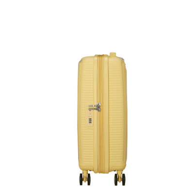 Валіза American Tourister, Soundbox, поліпропілен, мала, 55см, 35.5/41л, TSA, 4 колеса, EXP, пастельно-жовтий Валіза American Tourister, Soundbox, поліпропілен, мала, 55см, 35.5/41л, TSA, 4 колеса, EXP, пастельно-жовтий