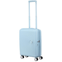 Валіза American Tourister, Soundbox, поліпропілен, мала, 55см, 35.5/41л, TSA, 4 колеса, EXP, пастельно-блакитний