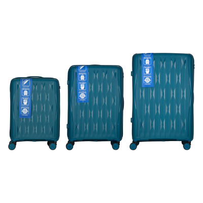 Набор чемоданов 2E, M7979, полипропилен, (L+M+S), молния anti theft, 4 колеса, кодовый замок, голубой Набор чемоданов 2E, M7979, полипропилен, (L+M+S), молния anti theft, 4 колеса, кодовый замок, голубой