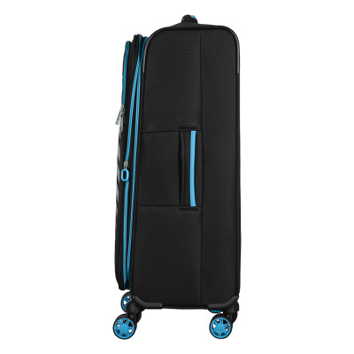 Валіза 2E, Trek, поліестер, середня, 64/78л, TSA, 4 колеса, EXP, чорний