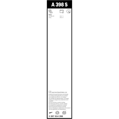 Склоочисник BOSCH Aerotwin безкаркасний комплект 600/450мм (3 397 014 398)