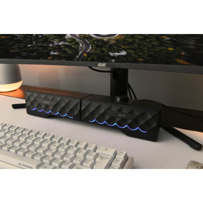 Акустична система 2E PCS232 RGB, Soundbar, 2.0, USB, Black