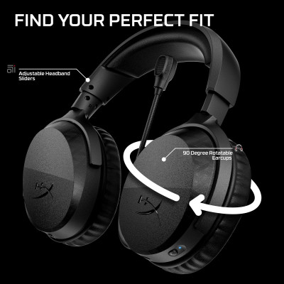 Гарнітура ігрова HyperX Cloud Stinger 3, WL/BT/USB-A/USB-C, 0.5м, чорний