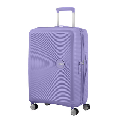 Валіза American Tourister, Soundbox, поліпропілен, середня, 67см, 71.5/81л, TSA, 4 колеса, EXP, лавандовий