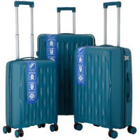 Набір валіз 2E, M7979, поліпропілен, (L+M+S), блискавка anti theft, 4 колеса, кодовий замок, блакитний Набір валіз 2E, M7979, поліпропілен, (L+M+S), блискавка anti theft, 4 колеса, кодовий замок, блакитний
