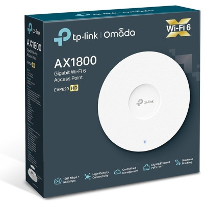 Точка доступу TP-LINK EAP620 HD AX1800, 1xGE LAN, PoE Точка доступу TP-LINK EAP620 HD AX1800, 1xGE LAN, PoE