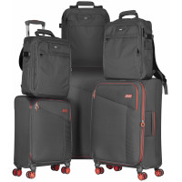 Набір валіз 2E, Trek, (L+M+S), TSA, 4 колеса, + 3 рюкзаки Cabin (2E-BPET-CABIN-GR), поліестр, сірий