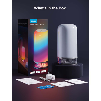 Настільний світильник розумний Govee H6022 Table Lamp 2, RGBICWW, WI-FI/Bluetooth, білий