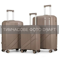 Набір валіз 2E, M7969, поліпропілен, (L+M+S), 4 колеса, кодовий замок, шампань