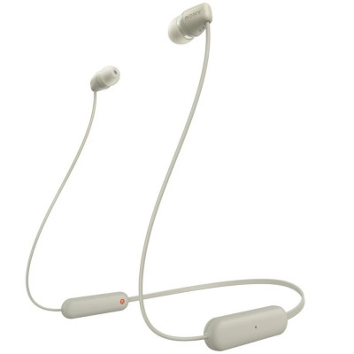 Навушники In-ear Sony WI-C100 BT 5.0, IPX4, SBC, AAC, Wireless, Mic, Бежевий