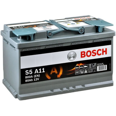 Акумулятор Bosch S5 AGM 12В 80А·год 800А R+ (0 092 S5A 110)