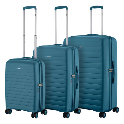 Набір валіз 2E, Aero, поліпропілен, (L+M+S), TSA, 4 колеса, EXP, синій