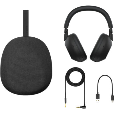 Навушники Over-ear Sony WH-1000XM6 BT 5.3, ANC, Hi-Res, AAC, LDAC, LC3, Wireless, Mic, Чорний