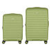 Набір валіз 2E, Aero, поліпропілен, (M+S), TSA, 4 колеса, EXP, оливково-зелений
