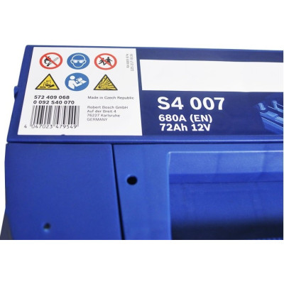 Акумулятор Bosch S4 12В 72А·год 680А R+ (0 092 S40 070)