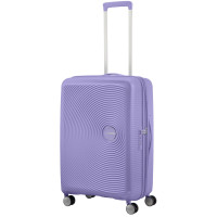 Валіза American Tourister, Soundbox, поліпропілен, середня, 67см, 71.5/81л, TSA, 4 колеса, EXP, лавандовий