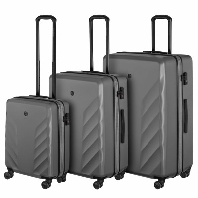 Набір валіз Wenger, Motion 3 в 1, (S,M,L), пластик, 4 колеса, сірий