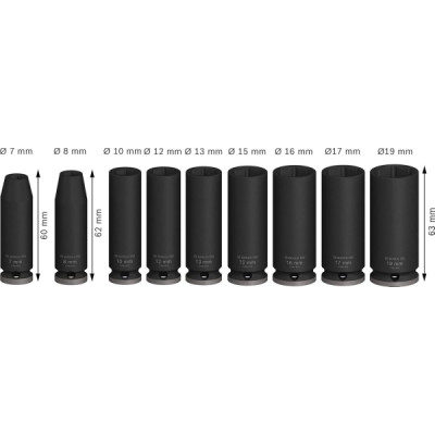 Набір ударних торцевих головок Bosch Professional Deep 3/8 Набір ударних торцевих головок Bosch Professional Deep 3/8