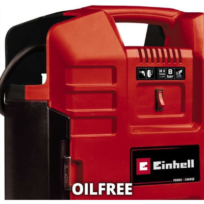 Компресор автомобільний акумуляторний Einhell TE-AC 36/8 Li OF Set-Solo PXC, 36В, 130л/хв, в формі валізи, безмасляний, пістолет і шланг в комплекті, без АКБ та ЗП Компресор автомобільний акумуляторний Einhell TE-AC 36/8 Li OF Set-Solo PXC, 36В, 130л/хв, в формі валізи, безмасляний, пістолет і шланг в комплекті, без АКБ та ЗП