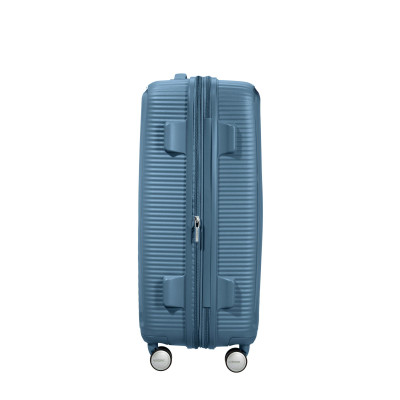 Валіза American Tourister, Soundbox, поліпропілен, середня, 67см, 71.5/81л, TSA, 4 колеса, EXP, сіро-синій Валіза American Tourister, Soundbox, поліпропілен, середня, 67см, 71.5/81л, TSA, 4 колеса, EXP, сіро-синій