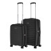 Набір валіз 2E, Aero, поліпропілен, (M+S), TSA, 4 колеса, EXP, чорний
