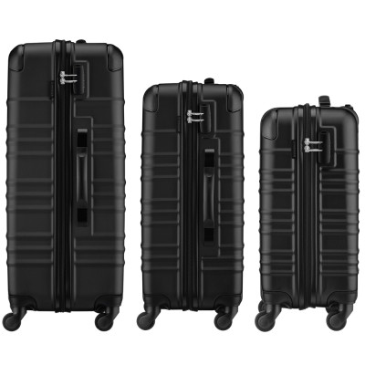 Набір валіз Wenger, Amplar 3 в 1, (S,M,L), пластик, 4 колеса, чорний