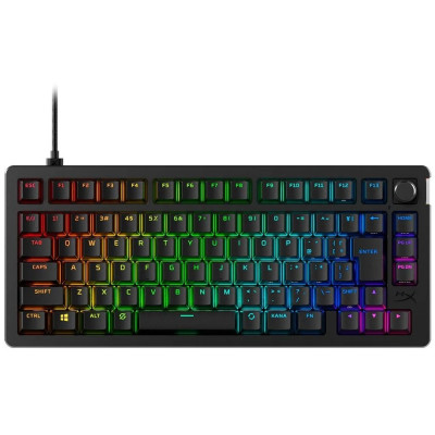 Клавіатура механічна HyperX Alloy Rise 75key, Red, USB-A, EN/UA, RGB, чорний Клавіатура механічна HyperX Alloy Rise 75key, Red, USB-A, EN/UA, RGB, чорний