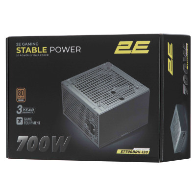 Блок живлення 2E GAMING Stable Power Pro ATX3.1 GEN5.0 (700W), >85%, 80+ Bronze, 120мм, 1xMB 24pin(20+4), 2xCPU 8pin(4+4), 3xMolex, 6xSATA, 4xPCIe 8pin(6+2), 1xPCIe GEN5 16pin Блок живлення 2E GAMING Stable Power Pro ATX3.1 GEN5.0 (700W), >85%, 80+ Bronze, 120мм, 1xMB 24pin(20+4), 2xCPU 8pin(4+4), 3xMolex, 6xSATA, 4xPCIe 8pin(6+2), 1xPCIe GEN5 16pin