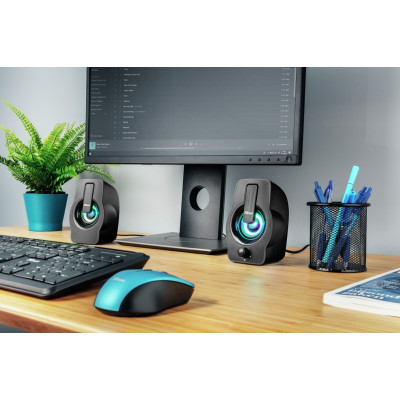 Акустична система Trust Gemi 2.0, USB/AUX, RGB, чорний Акустична система Trust Gemi 2.0, USB/AUX, RGB, чорний
