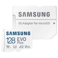 Карта пам'яті Samsung microSD 128GB C10 UHS-I  R130MB/s Evo Plus + SD