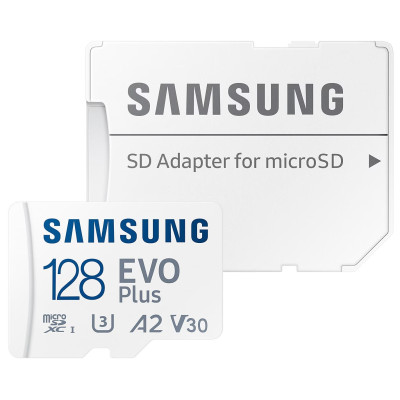 Карта пам'яті Samsung microSD 128GB C10 UHS-I  R130MB/s Evo Plus + SD