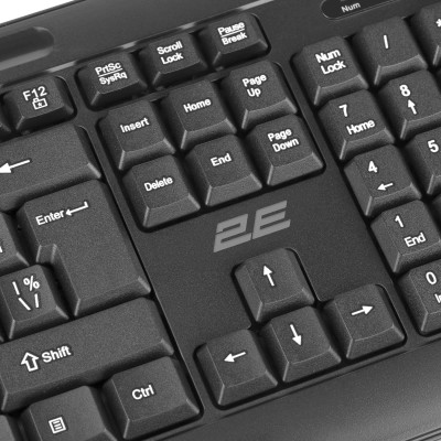 Клавіатура мембранна 2E KM1040 104key, USB-A, EN/UK, чорний Клавіатура мембранна 2E KM1040 104key, USB-A, EN/UK, чорний