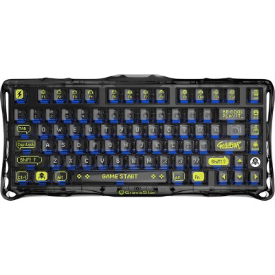 Клавіатура механічна GravaStar Mercury K1 Lite 80keys, GravaStar x BSUN Grey, BT/WL/USB, чорний