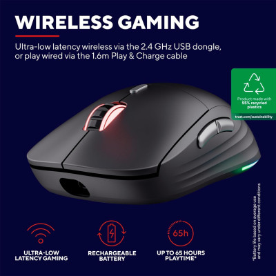 Миша Trust GXT 926 REDEX II, WL/USB-A/USB-C, чорний Миша Trust GXT 926 REDEX II, WL/USB-A/USB-C, чорний