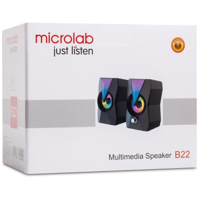 Акустична система MICROLAB B-22 2.0, USB, mini-jack, чорний