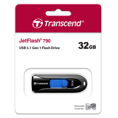 Накопичувач Transcend  32GB USB 3.1 Type-A JetFlash 790 Чорний