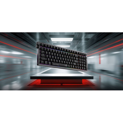 Клавіатура механічна ASUS ROG Strix Morph 96, 99key, NX Snow V2, USB-A/WL/BT, EN/UK, RGB, чорний