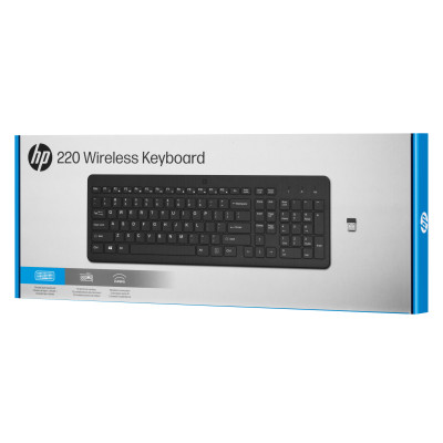 Клавіатура мембранна HP 220, 104key, WL, EN/UK, чорний Клавіатура мембранна HP 220, 104key, WL, EN/UK, чорний