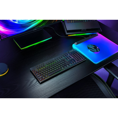 Клавіатура механічна Razer BlackWidow V4 Low-profile HyperSpeed, 104key, Green Switch, USB-A/WL/BT, EN, RGB, чорний Клавіатура механічна Razer BlackWidow V4 Low-profile HyperSpeed, 104key, Green Switch, USB-A/WL/BT, EN, RGB, чорний