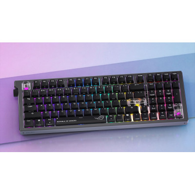 Клавіатура механічна ASUS ROG Strix Morph 96, 99key, NX Snow V2, USB-A/WL/BT, EN/UK, RGB, чорний