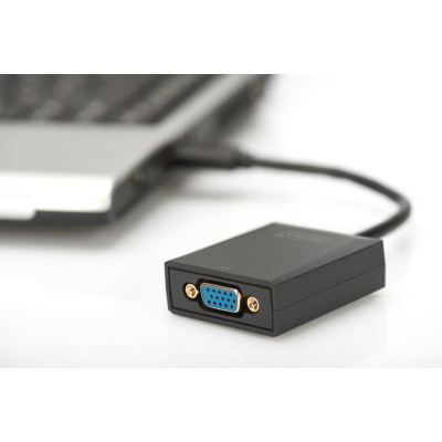 Адаптер DIGITUS USB 3.0 - VGA Full HD, M/F, 0.15м